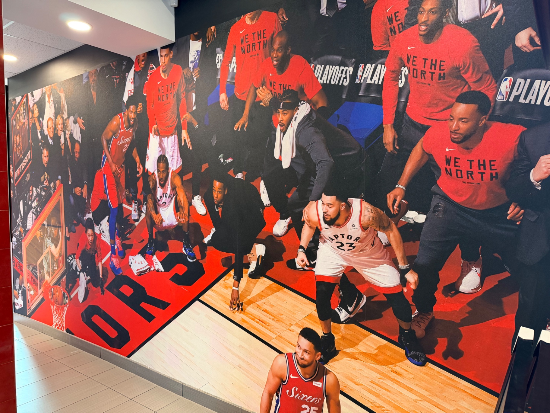 Toronto Raptors playoff mural inside Hall of Flame